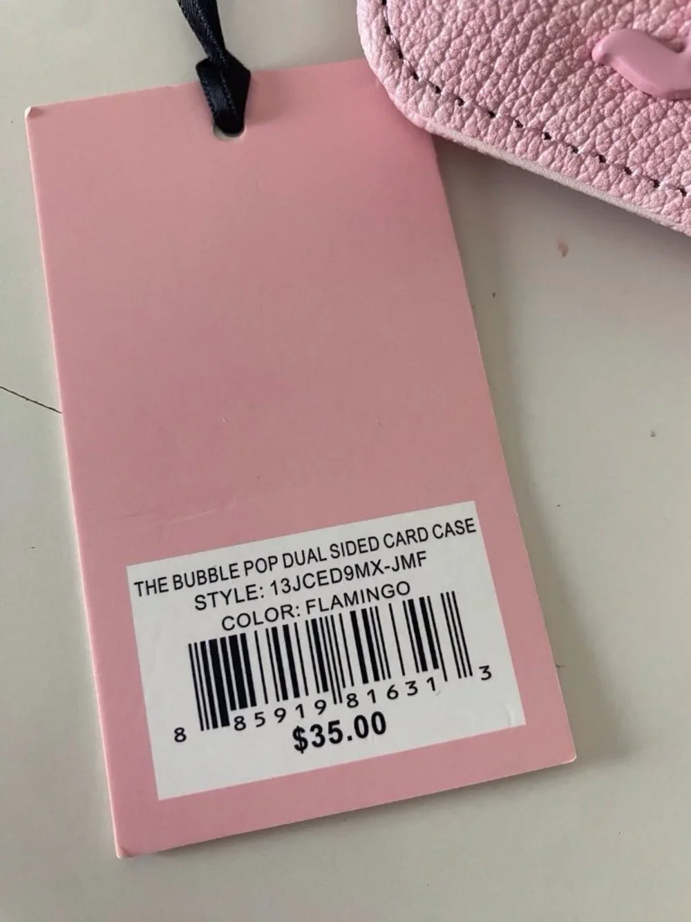 Juicy Couture The Bubble Pop Dual Sided Card Case In Flamingo Pink W/Charm NEW
